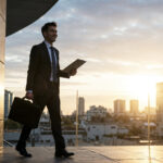 successful-businessman-walking-rooftop-with-briefcase-documents-enjoying-city-view
